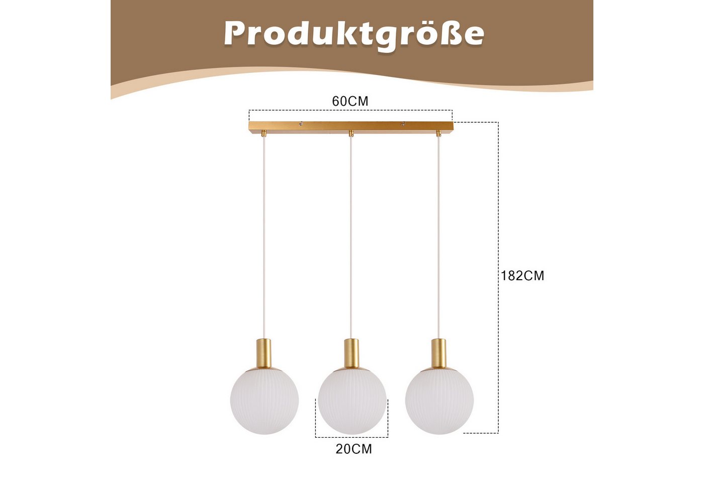 ZMH Pendelleuchte Esstisch 3/4 flammig, Hängeleuchte E27, höhenverstellbare Hängelampe, Höhenverstellbar, ohne Leuchtmittel, 182CM Retro Hängeleuchte für Wohnzimmer Bild 4