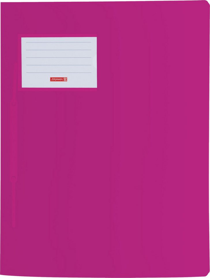 Baier & Schneider Schulheft Schnellhefter FACT!pp A4 aus PP-Folie pink, mit Namensschild