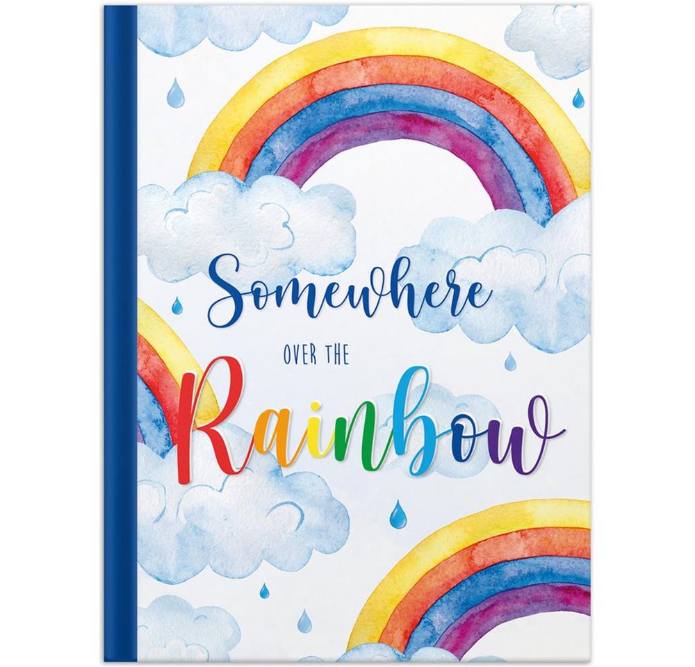 RNK Verlag Notizbuch Over the Rainbow DIN A4 Hardcover blanko 96 Blatt, Skizzenbuch, Zeichenbuch, Kreativbuch, Ideenbuch, Künstlerbuch