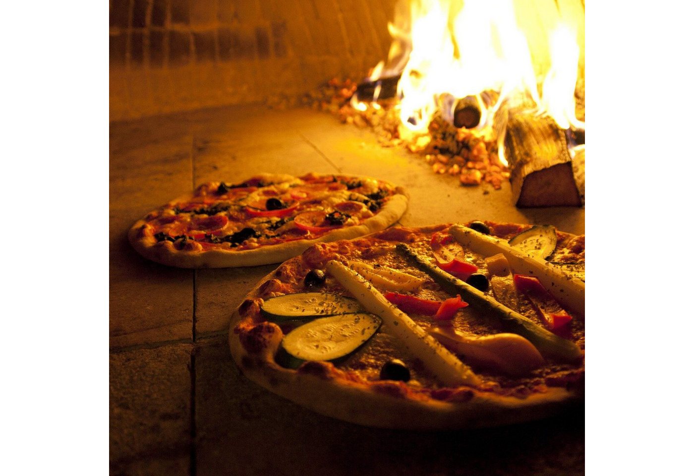 com-four Pizzaschieber Pizzaschaufel aus rostfreiem Edelstahl, Pizza- und Kuchenheber mit Holzgriff Bild 4