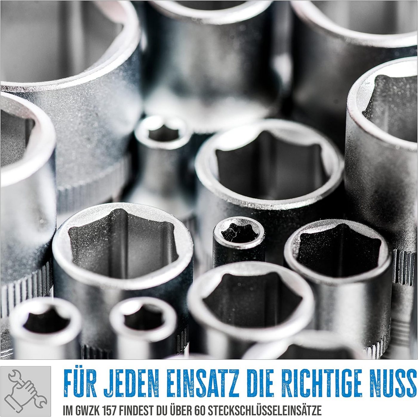 Güde Bit- und Steckschlüsselset Werkzeugkoffer GWZK 157-tlg Steckschlüssel, Werkzeugsatz aus CV-Stahl Bild 5