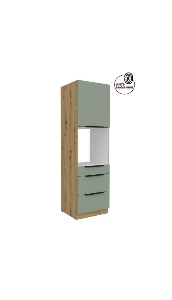 Küchen-Preisbombe Hochschrank 60 cm Küche ARIA Aquamarin ultra matt Anti Fingerprint Küchenzeile