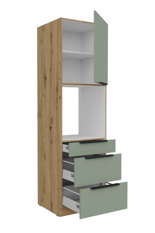 Küchen-Preisbombe Hochschrank 60 cm Küche ARIA Aquamarin ultra matt Anti Fingerprint Küchenzeile Bild 5