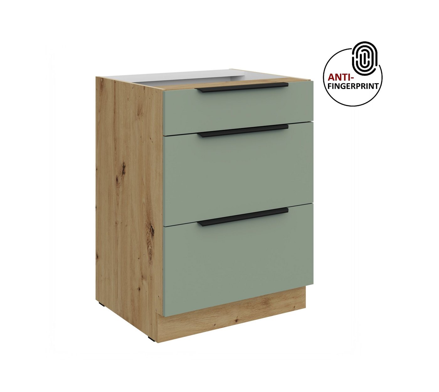 Küchen-Preisbombe Auszugsunterschrank 60 cm Küche ARIA Aquamarin ultra matt Anti Fingerprint Küchenzeile Bild 2