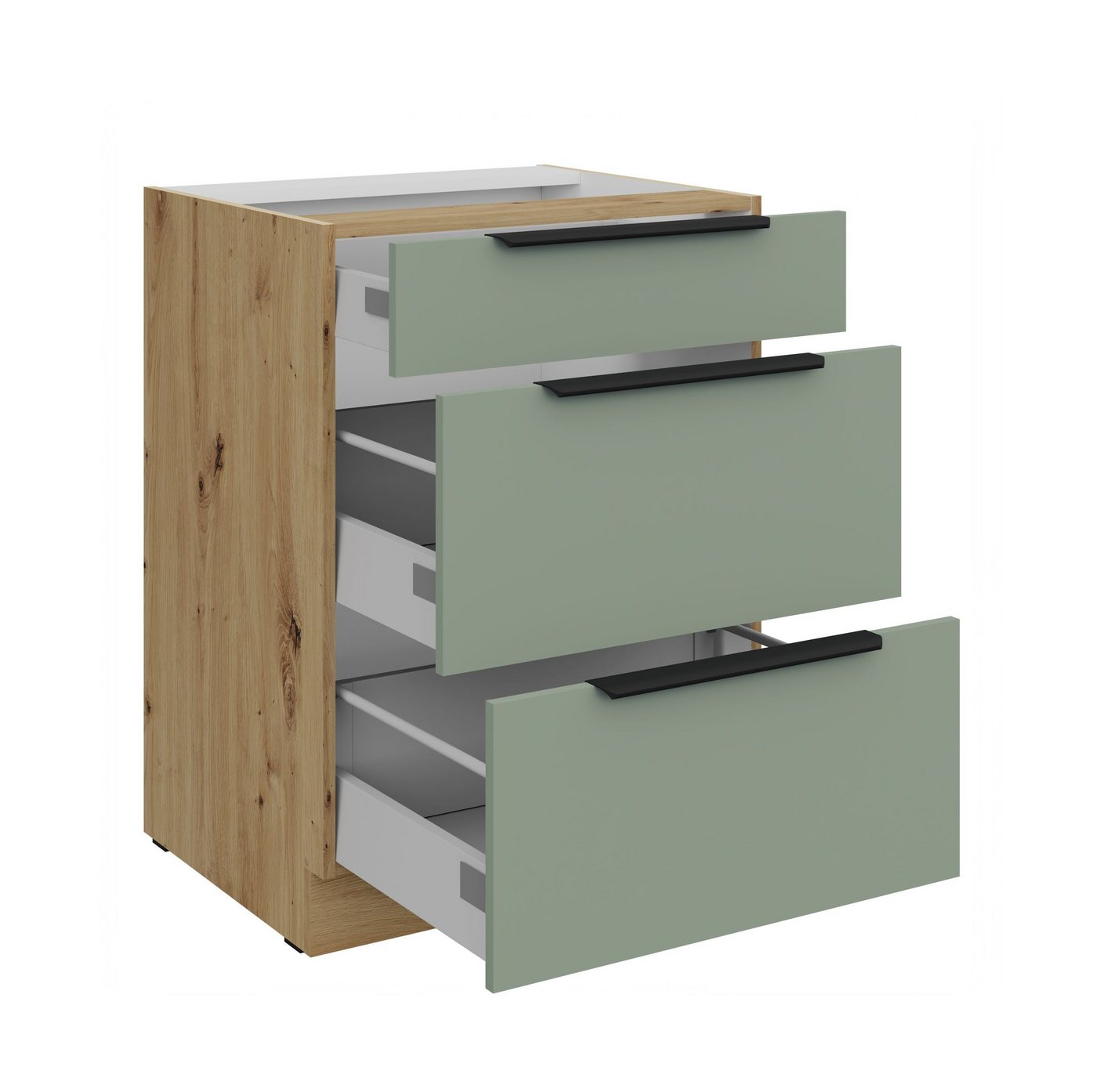 Küchen-Preisbombe Auszugsunterschrank 60 cm Küche ARIA Aquamarin ultra matt Anti Fingerprint Küchenzeile Bild 5