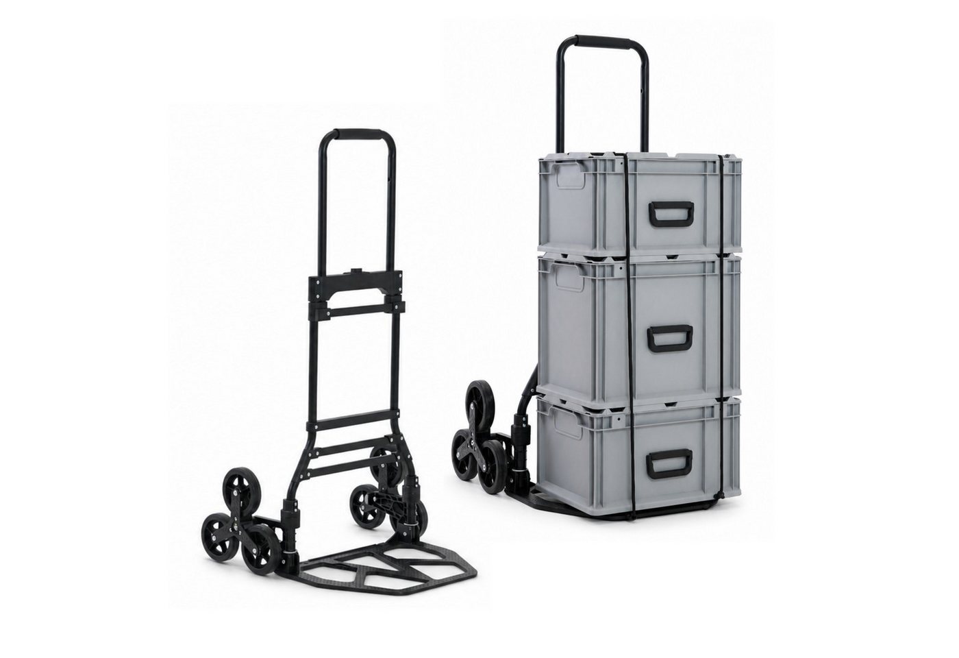 PROREGAL® Sackkarre ELEPHANT mit Profi-Alu-Rahmen klappbar ergonomisch Vollgummibereifung, Klappbare Sackkarre Transportkarre Staplerkarre hohe Traglast Bild 3