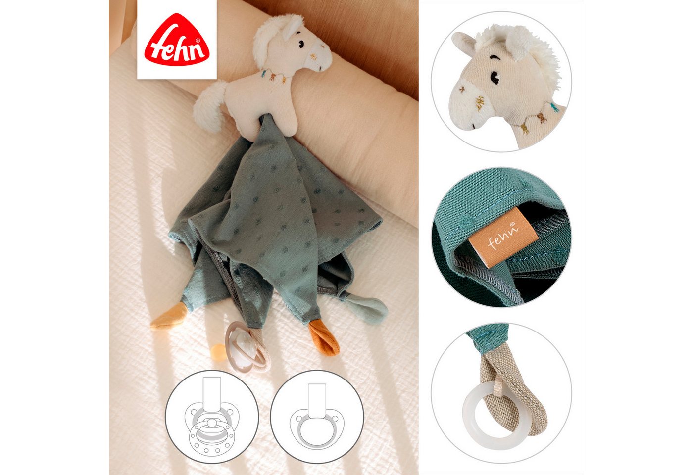 Fehn Kuscheltuch Pferdinand, Pferd Bild 5