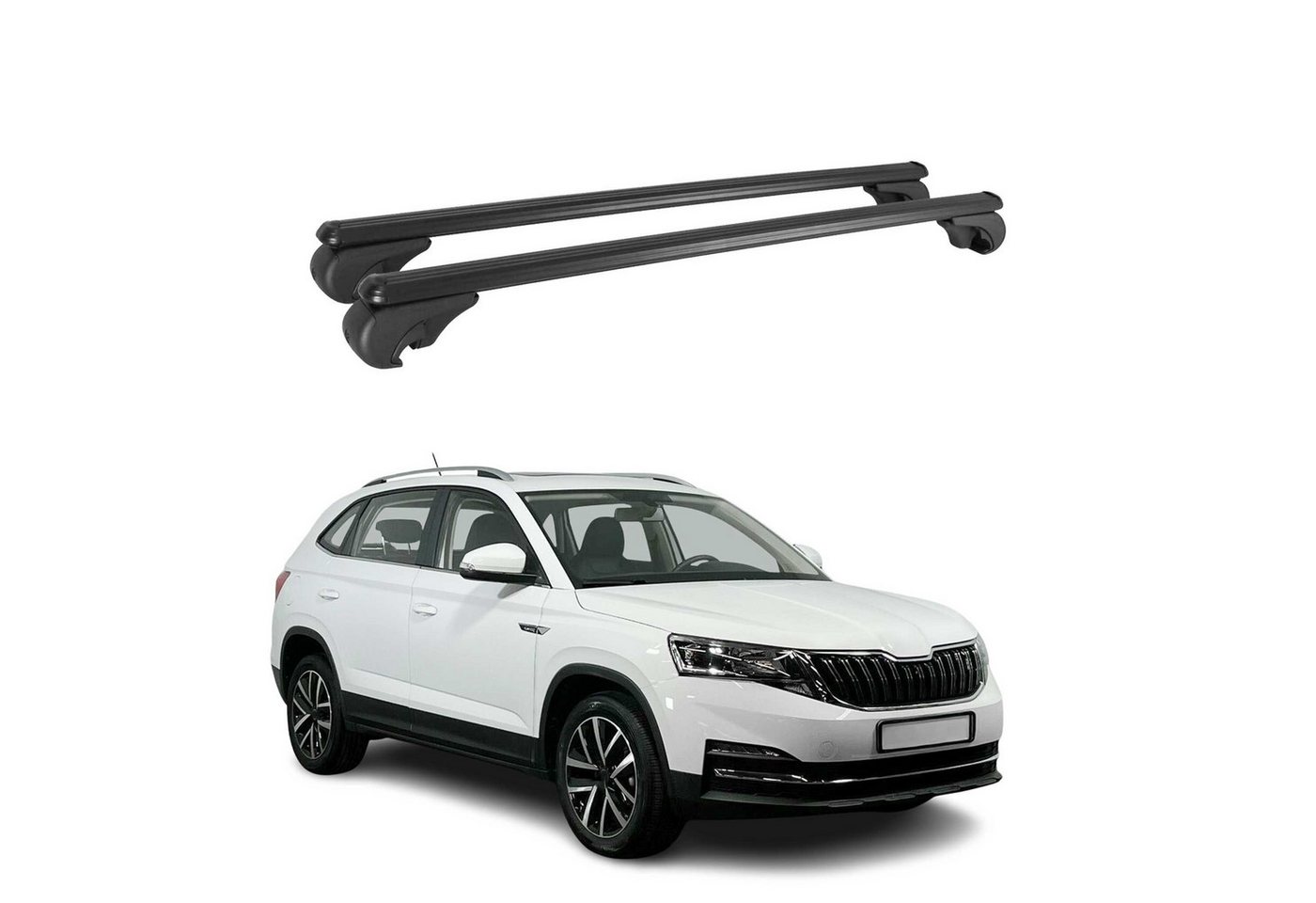 OMAC Dachträger für Skoda Kamiq 2019-2025 Gepäckträger Grundträger Alu Schwarz 2x (2-St), Wasserbeständig,Abnehmbar,Multifunktional,Leichtgewichtig