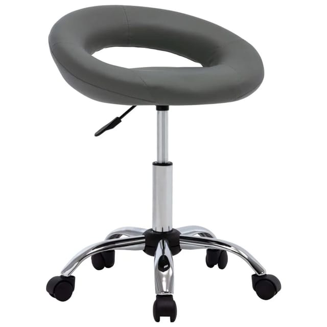 vidaXL Arbeitshocker auf Rollen Grau Kunstleder 323668