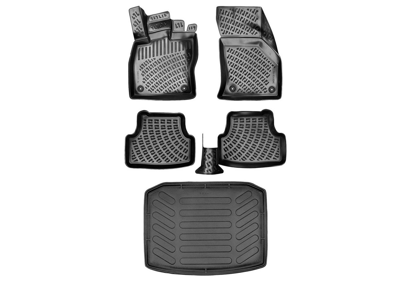 fussmattenprofi.com Auto-Fußmatten 3D Auto Gummimatten&Kofferraumwanne passend für Skoda Karoq 2017-2026 Bild 5