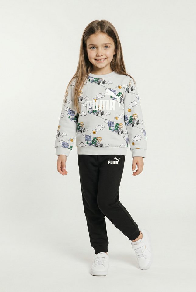 PUMA Trainingsanzug MINICATS SUPER AOP CREW SET FL INF, mit Kapuze, Langarm-Oberteil, aus Fleece, Regular Fit Bild 2