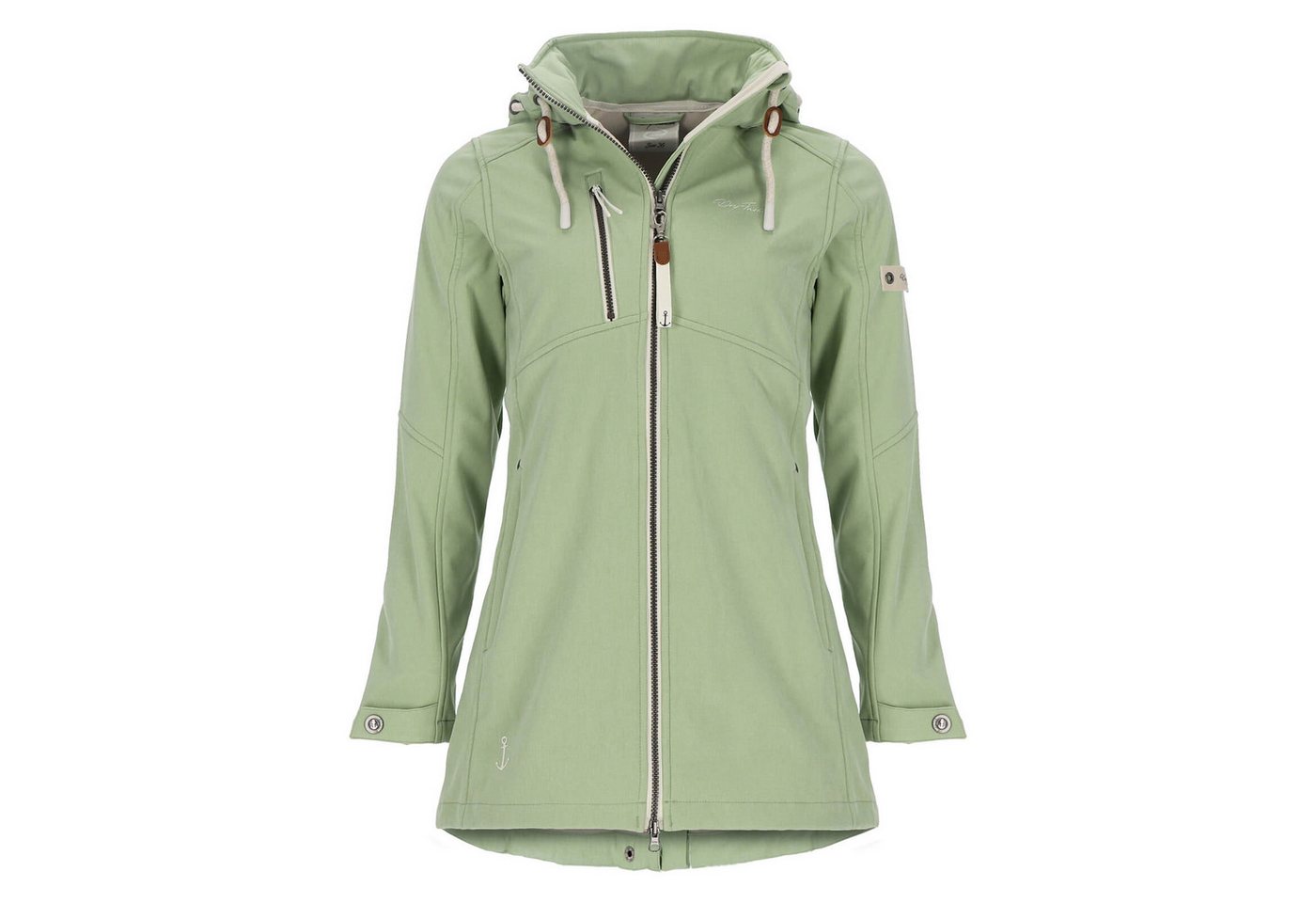 Dry Fashion Softshellmantel Büsum Damen Softshelljacke Fleece-Innenfutter - Mantel Jacke Outdoor Atmungsaktiv, Verstellbare & abnehmbare Kapuze, 2-Wege-Reißverschluss Bild 4