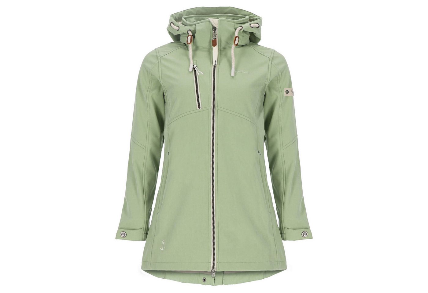 Dry Fashion Softshellmantel Büsum Damen Softshelljacke Fleece-Innenfutter - Mantel Jacke Outdoor Atmungsaktiv, Verstellbare & abnehmbare Kapuze, 2-Wege-Reißverschluss Bild 5