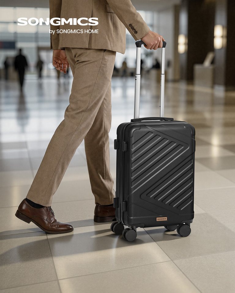 SONGMICS Hartschalen-Trolley Kofferset, 360° Rollen, robuster Reisekoffer, Bordcase, ABS, Handgepäckgeeignet, TSA-Schloss, Zahlenschloss, Koffergurt Bild 2