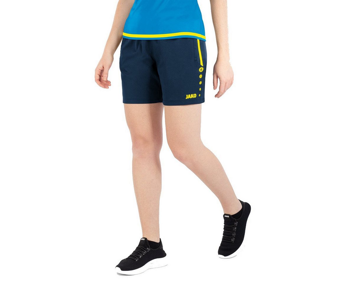Jako Sporthose Short Competition 2.0 mit Reißverschluss kurz dunkelblau/neongelb Bild 2