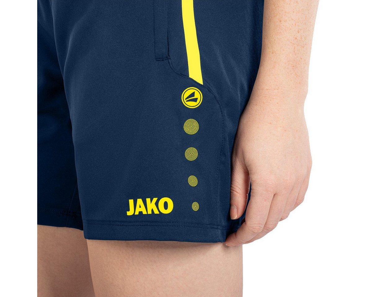 Jako Sporthose Short Competition 2.0 mit Reißverschluss kurz dunkelblau/neongelb Bild 3