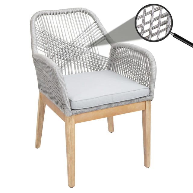 MCW Gartenstuhl H56b Hellgrau Kissen Hellgrau