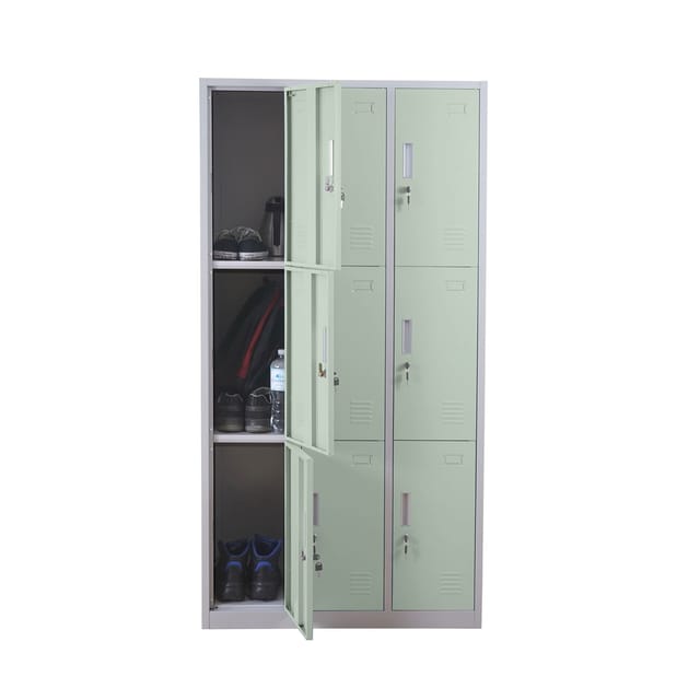 MCW Schließfach Preston T829 Grün 9 Fächer
