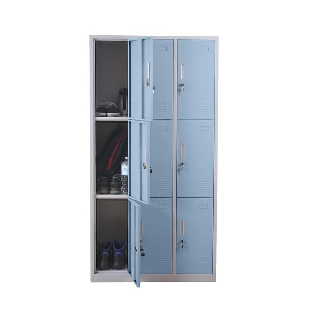 MCW Schließfach Preston T829 Blau 9 Fächer