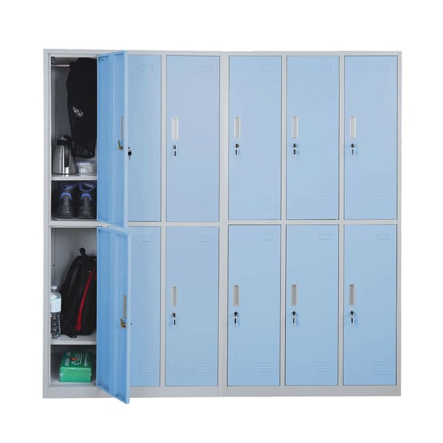 MCW Schließfach Preston T829 Blau 12 Fächer