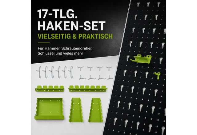 TRUTZHOLM Werkzeugwand 120x60 cm 17 Teile Set Metall Lochwand