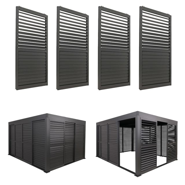 MCW 4er-Set Aluminium Schiebetür Für Pergola L46 Anthrazit