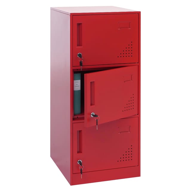 MCW Spind P63 Rot 3 Türen