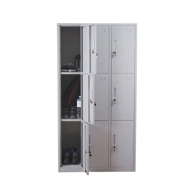 MCW Schließfach Preston T829 Grau 9 Fächer