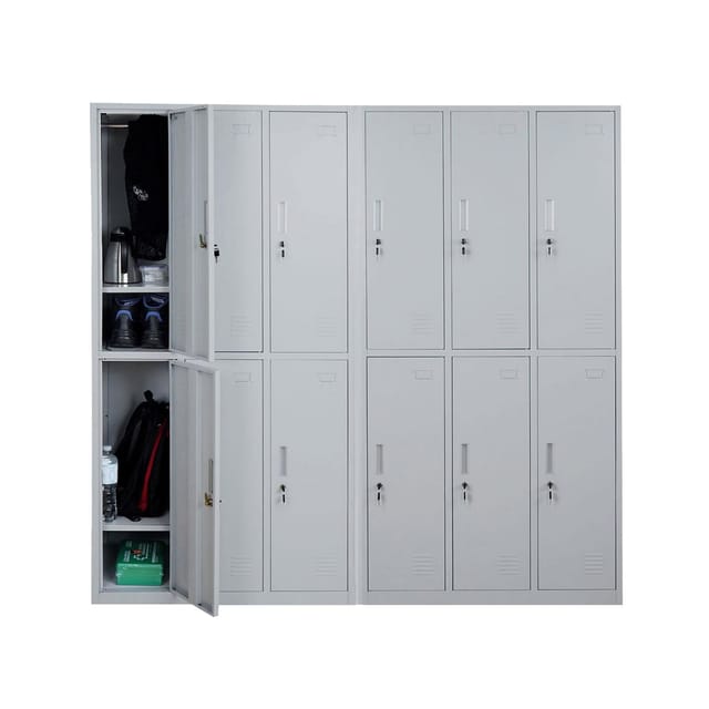 MCW Schließfach Preston T829 Grau 12 Fächer