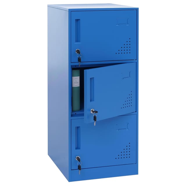 MCW Spind P63 Blau 3 Türen