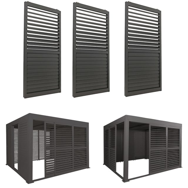 MCW Schiebetür Für Pergola L46 3er-Set Anthrazit