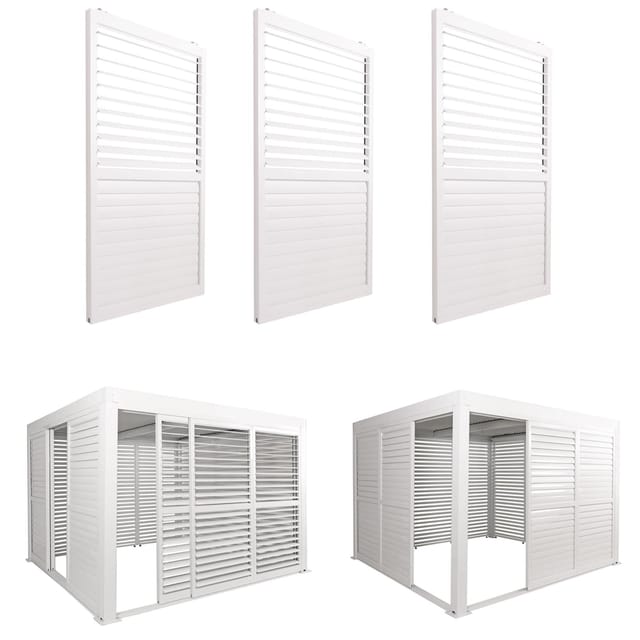 MCW Schiebetür Für Pergola L46 3er-Set Weiß
