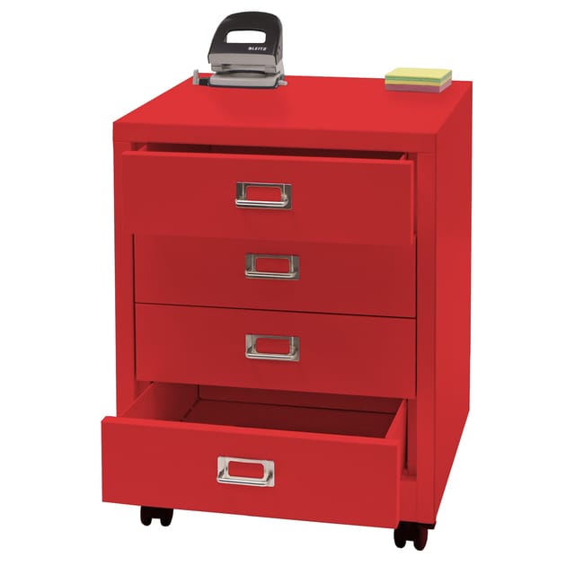 MCW Rollcontainer L49 Rot 4 Schubladen