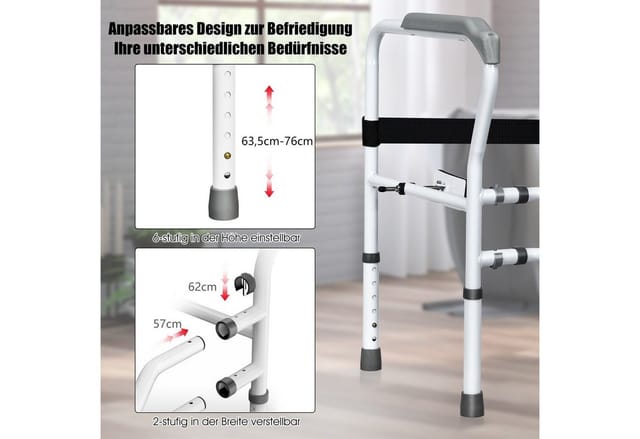 Costway Aufstehhilfe Toilette Bis 136 kg Belastbar 48 x 65 x 84 cm