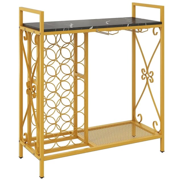 Costway Weinregal Metall 21 Flaschen Gold 93 x 38 x 102 cm