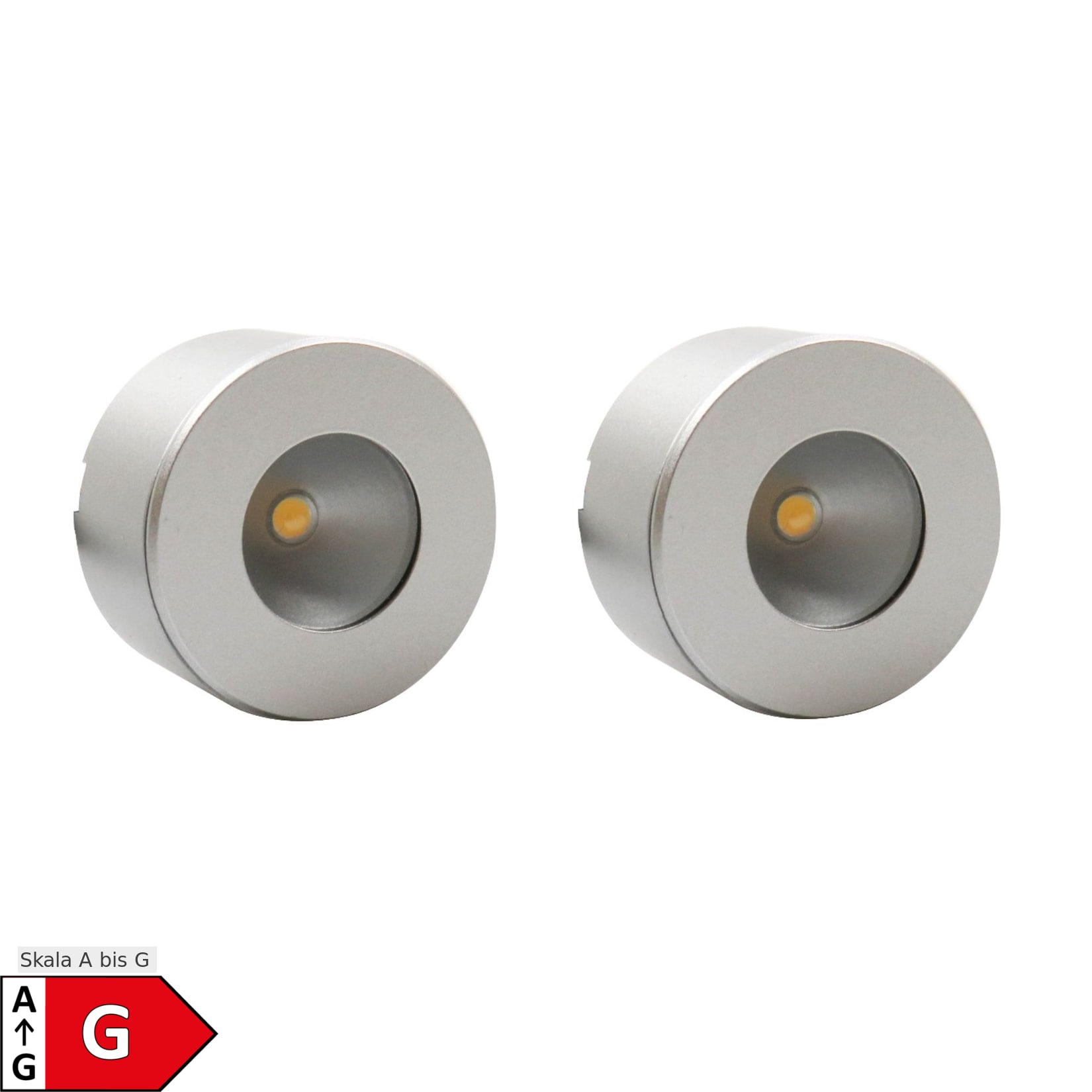 LED Unterbauleuchte, Mini-Star, silber-grau, warmweiss, 2er SET