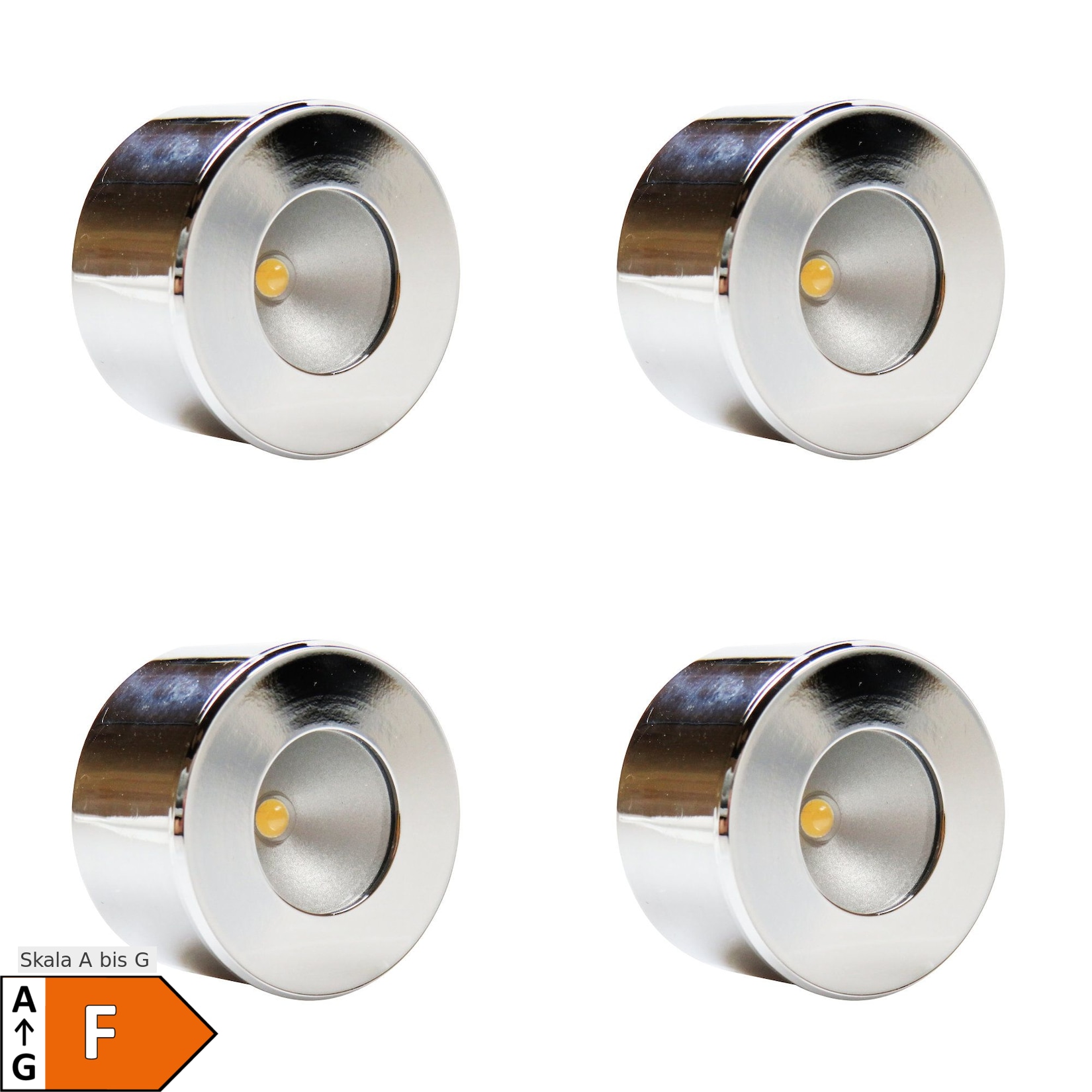 LED Unterbauleuchte, Mini-Star, chrom, warmweiss, 4er SET
