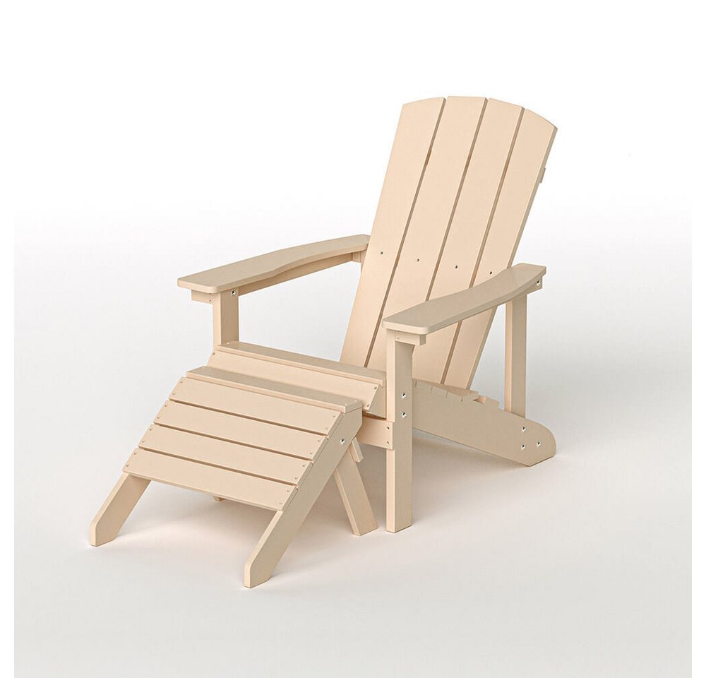 HOME DELUXE Gartenstuhl FAREA inkl. Hocker – Creme-Weiß Bild 3