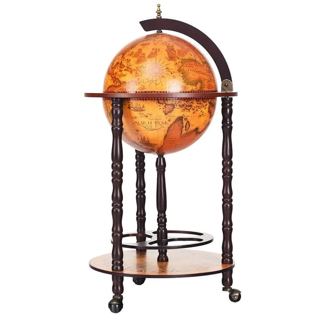 Costway Globusbar Weltkugel Barwagen Retro Weinregal für Wein