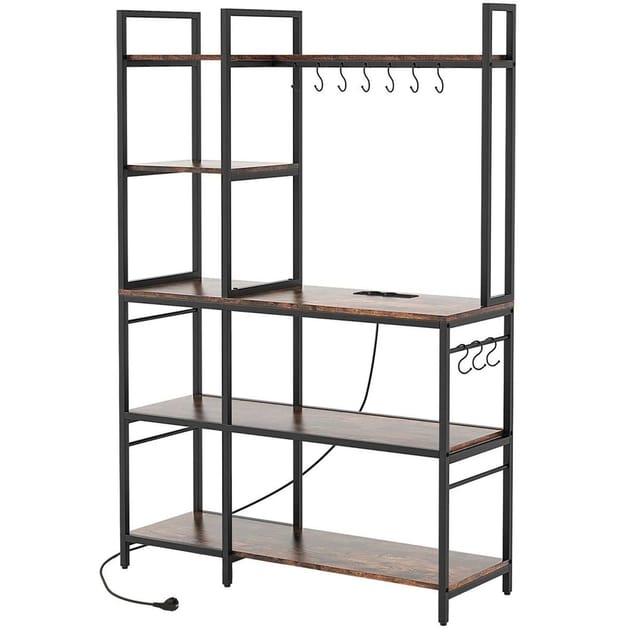 Costway Küchenregal mit 5 Etagen Vintagebraun 107 x 37 x 160 cm