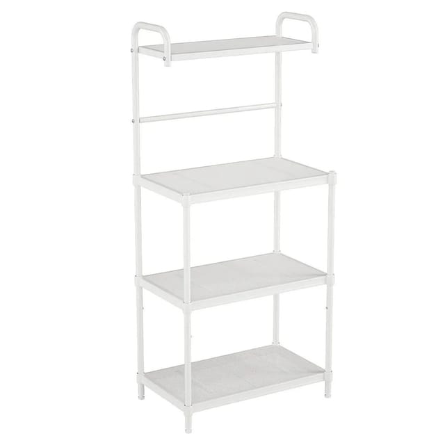 Costway Küchenregal Mikrowellenständer Metall Weiß 59 x 34 x 136 cm