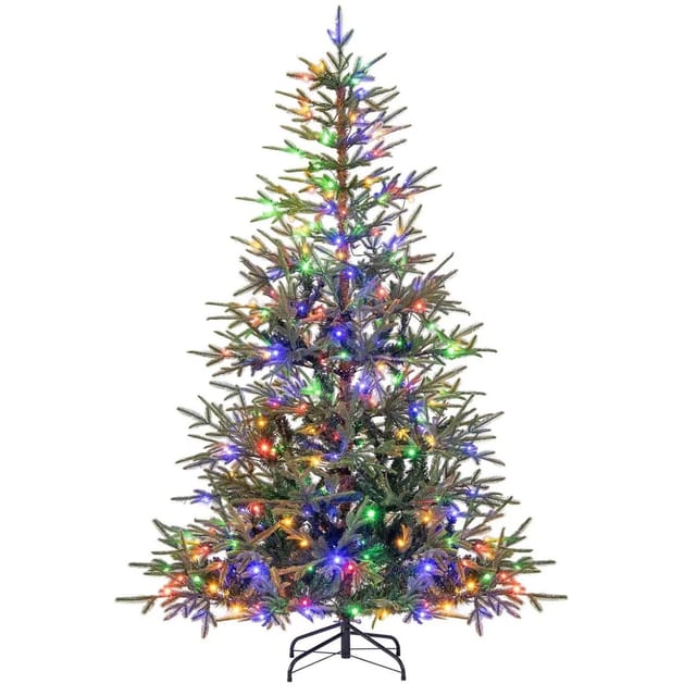 Costway Weihnachtsbaum mit Beleuchtung 530 Pe Zweigen Grün 180 cm