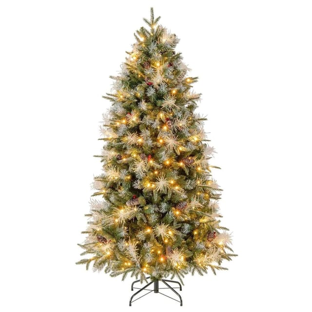 Costway Weihnachtsbaum mit 270 Warmweißen Led-Lichtern 8 Modi 180 cm