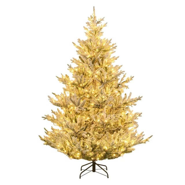 Costway Weihnachtsbaum mit Warmweißen Led-Lichtern 13 Modi 210 cm