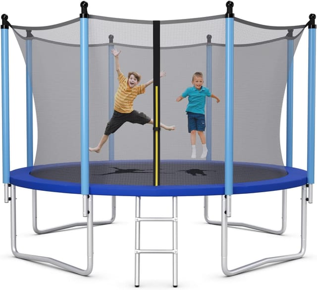 Costway Trampolin Outdoor Ø244 cm GS Zertifiziert mit Leiter & Netz