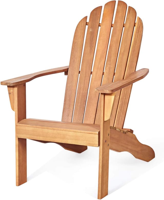 Costway Adirondack Stuhl Akazienholz Gartensessel Natur