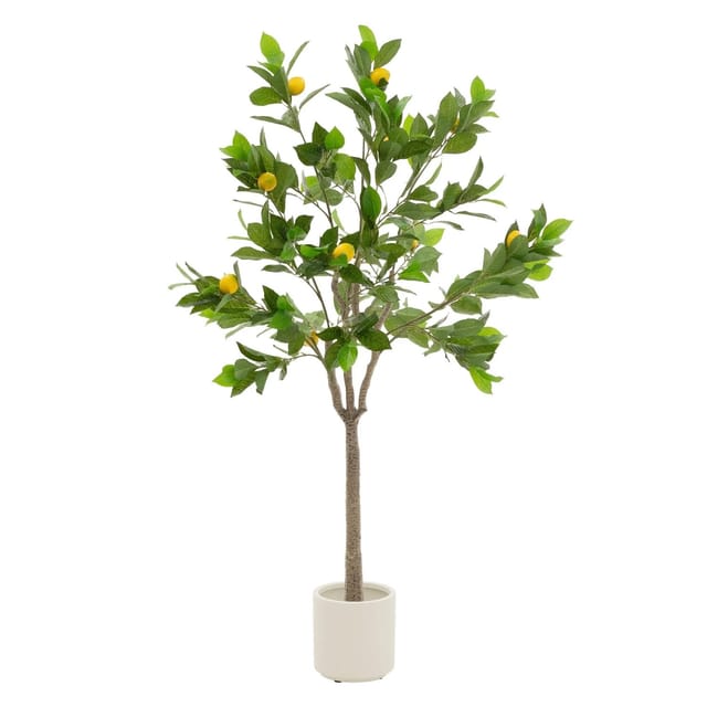 ML-Design Kunstpflanze Zitronenbaum 160 cm aus Kunststoff