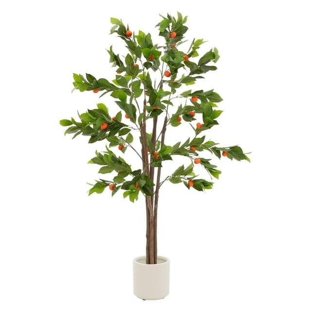 ML-Design Kunstpflanze Orangenbaum 160 cm aus Kunststoff