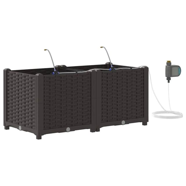 vidaXL Garten-Pflanzgefäß 2 Stk Braun Stahl 42002822