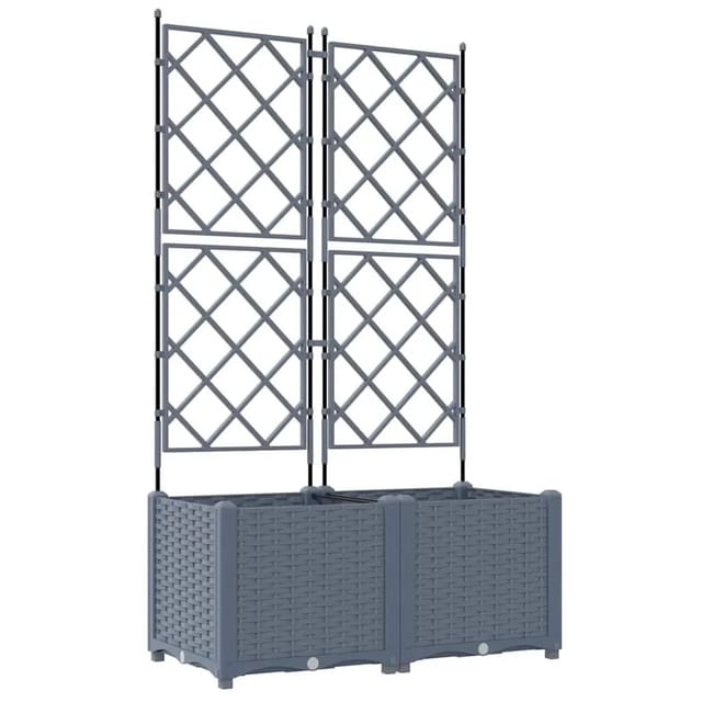 vidaXL Garten-Pflanzgefäß 2 Stk Hellgrau 80 x 40 x 143 cm Stahl 42002884